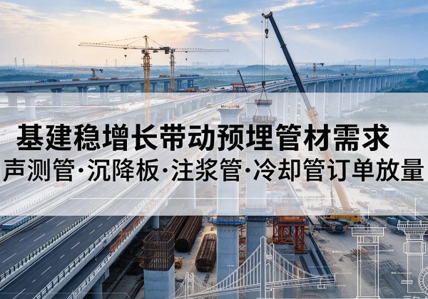 桐梓基建稳增长带动预埋监测管材需求，声测管、沉降板、注浆管订单持续放量